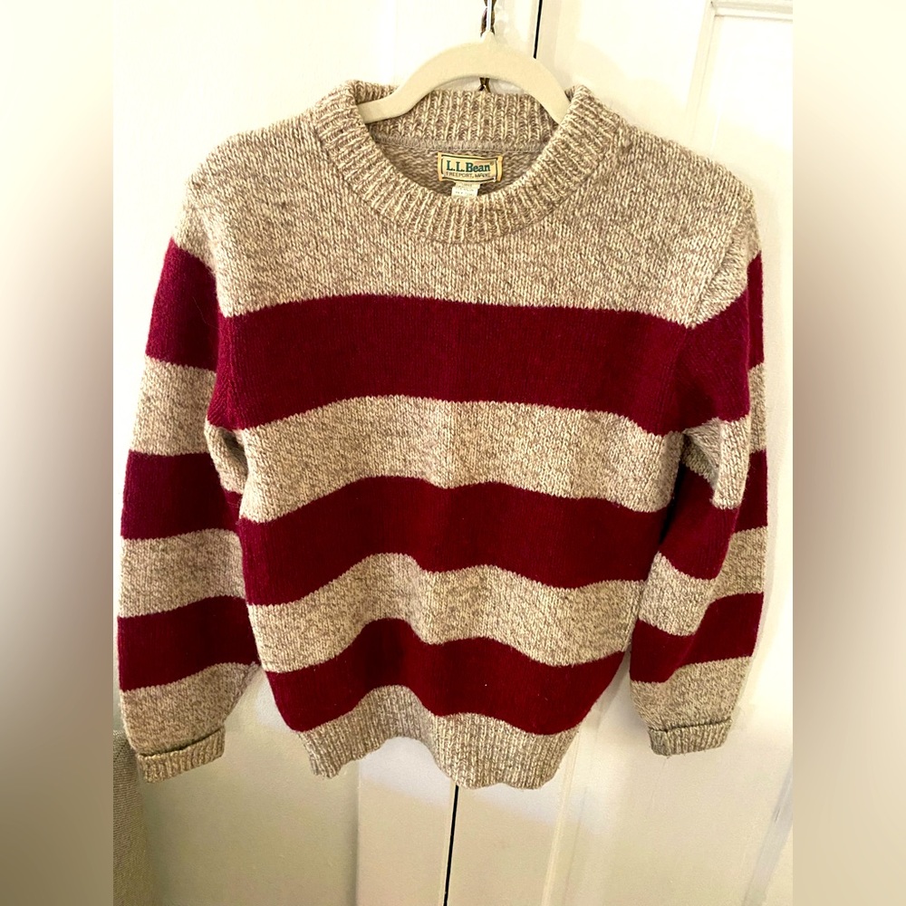 Vintage LL Bean womens wool knit pullover sweater - made in USA